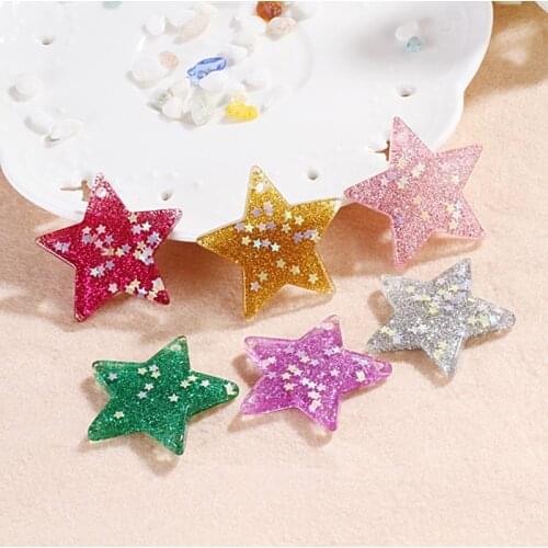 20pcs DIY Women Necklace Resin glitter star with hole Necklaces Pendants Maxi Jewelry Necklace Women Accessories for Gift