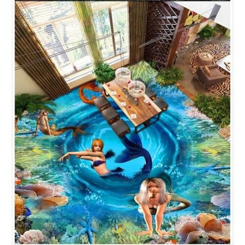 3D wall murals wallpaper floor Custom Photo self-adhesive 3D floor PVC waterproof floor Home Decoration