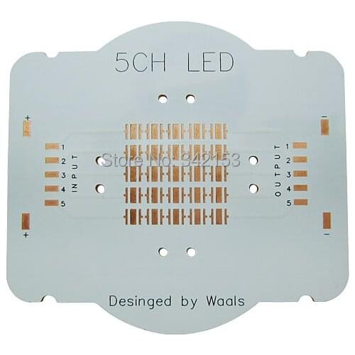 5 Channel 25LED Spots 3535 Pad Led PCB Board Printed Circuit Board For CREE XPE XTE XPG XPL XHP35 Epileds 3535 Led Beads