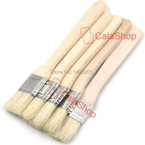 5 Pcs / Lot 25mm 1" Brush Brushes Bristles Perfect Adhesives Paint Brush Touchup Supplies Wooden Handle
