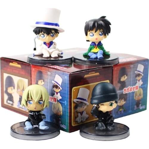 5cm Detective Conan Edogawa Konan Kaitou Kiddo Child Sitting Akai Shuuichi Furuya Rei 1/16 scale PVC Action Figure Model Toys