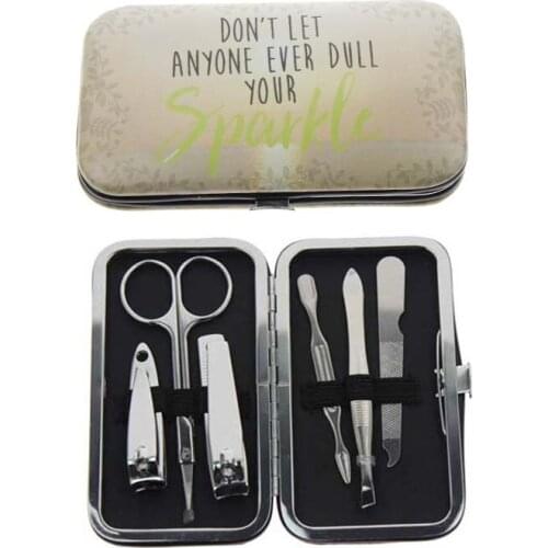 6Pcs/Set Soft Case Professional Travel Manicure Pedicure Set Nail Art Care Set Kit Tool For Women Man Girl Child Kid Gift