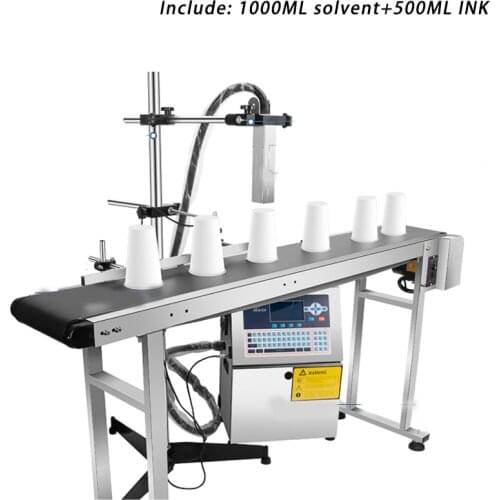 Automatic Batch code Number date Plastic Pipe tube Bottle Bag pvc egg cable CIJ Inkjet Printer online printer with conveyor belt