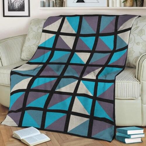 Abstract Geometric Pattern 3D Printed Velvet Plush Throw Fleece Blanket Bedspread Sherpa Blanket Home Decora