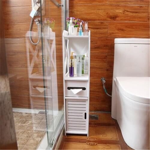 Bathroom side cabinet waterproof toilet side cabinet toilet narrow cabinet toilet toilet storage rack floor storage cabinet