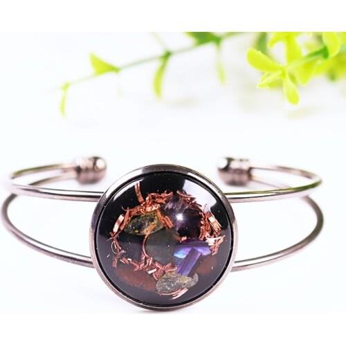 Orgone Energy Bangle Natural Stone And Healing Crystal Bracelet Yoga & Reiki Emf Protection Chakra Balancing Energy Generator