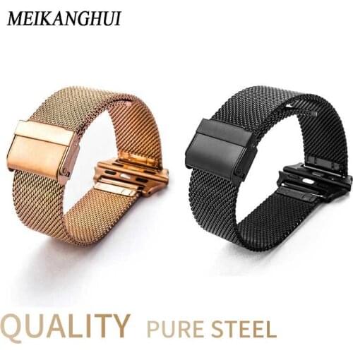 MEIKANGHUI Milanese Loop Bracelet Stainless Steel band For Apple Watch correas pulseira 42 38 mm Bracelet strap for iwatch 1 2 3