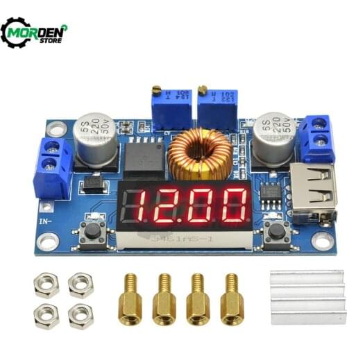 5A LED Digital Ammeter Voltmeter Constant Current Voltage Step Down Board DC-DC Lithum Battery Charger Module Buck Converter