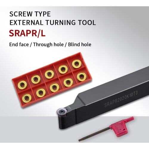 SRAPR/L External tool holder boring bar SRAPR1616/2020 /2525 Carbide insert RPMT08/10 turning tool holder CNC lathe cutting tool