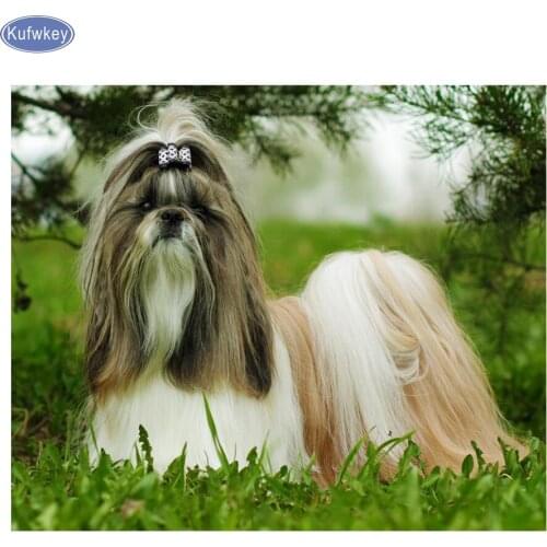 DIY,Diamond Embroidery"shih tzu dog"5D,Diamond Painting,Cross Stitch,kits,3D,Diamond Mosaic cute pet,sticker,home,Decoration
