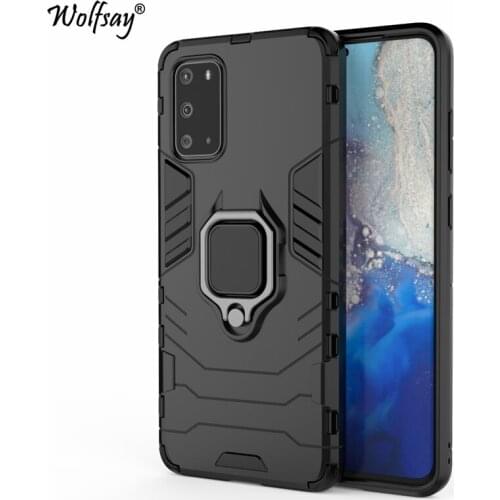 For Samsung Galaxy S20 Ultra Case, Car Holder Armor Cases Hard PC & Soft Silicone Rubber Cover for Samsung S20 Ultra With Magnet