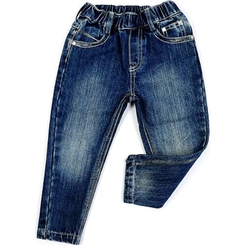 Baby Jeans Girls Jeans Boys Clothes Boys Pants Enfant Jean Straight Jeans Elastic Waist Jeans Boys Girls Trousers 7Y 9Y 4P0800