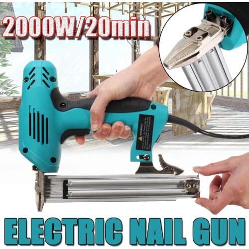 Doersupp 2000W 10-30mm Electric Nail Gun Woodworking Tools Electrical Straight Staple Nail for Furniture Nailing Stapler Shooter