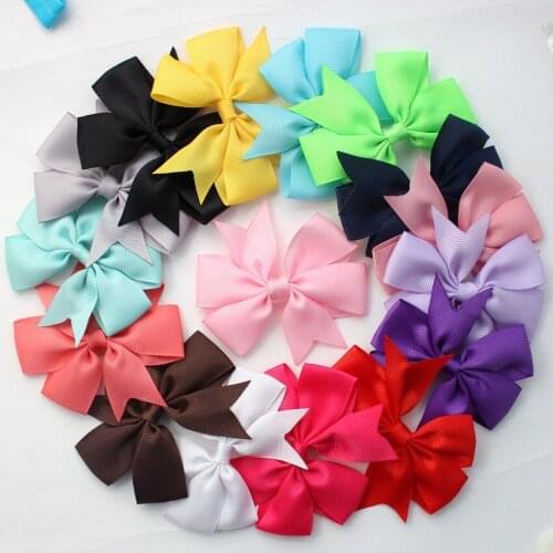 Hot Sale 8cm Boutique Hair Bows Baby Girls Grosgrain Ribbon Bows in flatback for decoration 20pcs/lot Free Shipping