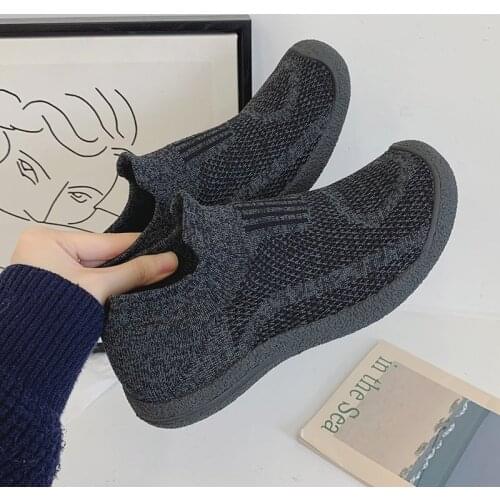 Lazyseal Womens Casual Vulcanized Shoes String Solid Soft Woman Man Mesh Sneakers Flat Ladies Slip On Couples Footwear Size 44