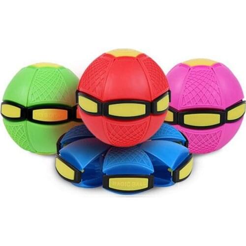 Flying UFO Flat Throw Disc Ball Toy Kid Outdoor Garden Football Game Magic UFO Deformation Flying Ball Funny Training Toys Games