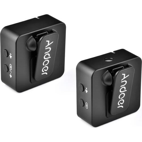 MX5 2.4G Wireless Microphone with Transmitter Receiver Clip-on Lavalier Mic for Smartphone DSLR Camera DV Vlog Recording