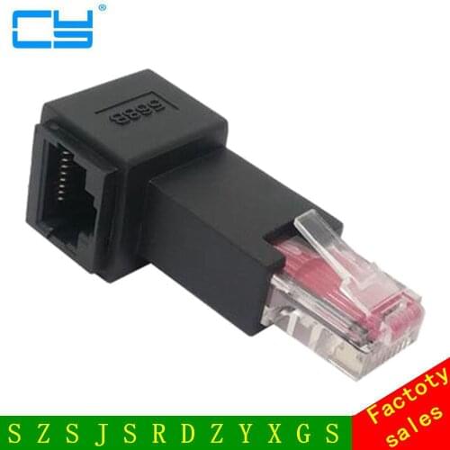 Multi-angle 90 Degree 8P8C FTP STP UTP Cat 5e Male to Female Lan Ethernet Network Extension Adapter