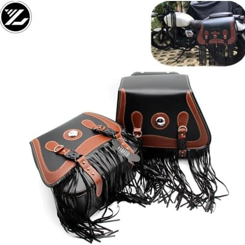 Motorcycle Saddle Bag Pu Leather Motorcycle Side Tool Tail Bag Luggage Bag for yamaha Harley suzuki kawasaki bmw ducati Triumph
