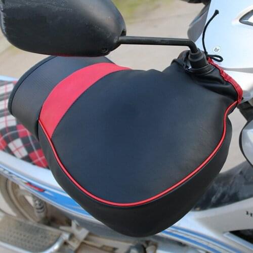 1 Pair Motorcycle Winter Leather Gloves Waterproof Scooter Hand Cover Motorbike ATV Quad Bike Handlebar Warmer Plus Velvet Glove