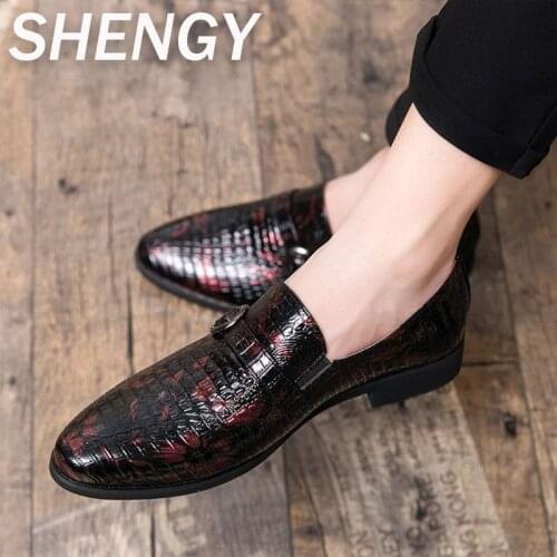 Men Business Shoes Newest Mens Oxford Shoes Crocodile Embossed Leather Dress Shoes Formal Office Wedding Shoes for Men