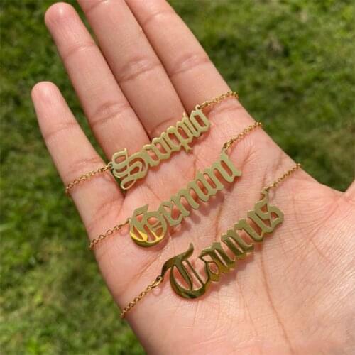 Stainless Steel 12 Constellation Necklace for Women Zodiac Old English Letter Necklace Taurus Aries Fashion Collier Jewelry Gift