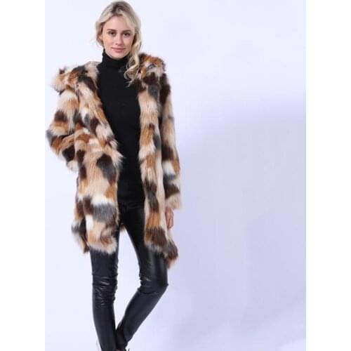 Autumn faux fur leather jacket womens warm Mid-length fur leather coat women loose jackets winter thicken fashion b520