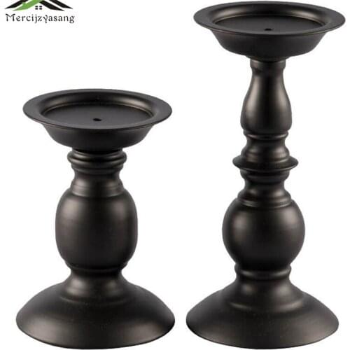 Candle Holder Buddhism Table Metal Candlestick Geometric Candle Holders Black for Wedding/Dinner Decoration Candelabra GZT079