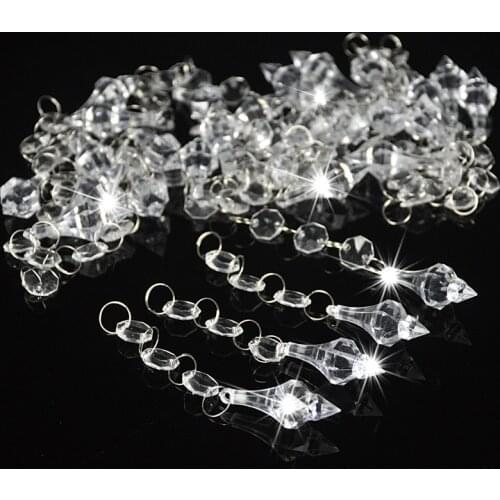 30pcs Acrylic Conical Crystal Pendant Garland Chandelier Christmas Wedding Party Decoration Tools Home Decor