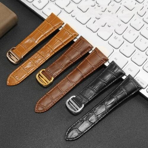 16 18 20 22 23 24 25mm Genuine Leather Watchband Black Brown Bracelet Suitable For Tank Solo Series Watch Accessories Give Tool