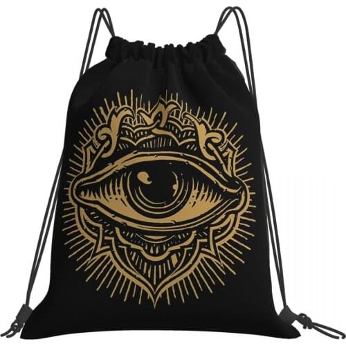 Ohmelody Viking Prints Men Drawstring Backpack Women String Straps Rucksack Bag for Travelling Yoga Climbing Cycling Sackpacks