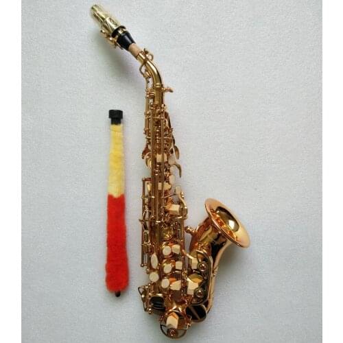Best Quality Soprano Sax S-901Curved Neck Bb Tune Brass Soprano Saxophone Instrument For Students With Mouthpiece Golden Gift