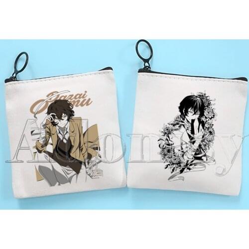 Bungou Stray Dogs Cute Solid Color Canvas Coin Purse Small Fresh New Zipper Key Bag Hand Gift Bag