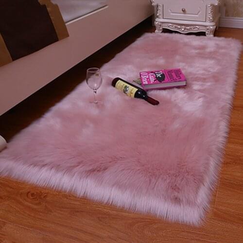 Super Soft Pure Wool Blanket Kitchen Bed Glossy Sheepskin Washable Carpet Faux Fur Cushion Wool Carpet Washable