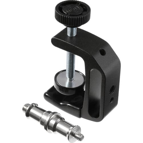 Heavy Duty C-clamp Mount Desktop Holder Stand with 1/4''- 3/8'' Screw Adapter for DSLR Photography