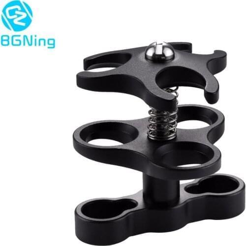 Triple Ball Butterfly Clip Clamp Underwater Photography Mount Adapter Accessory Diving Camera Bracket Aluminum Spring Flashlight