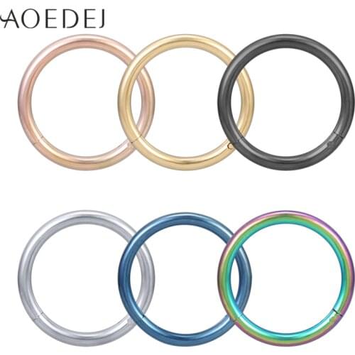 AOEDEJ 1PC Stainless Steel Segment Nose Ring 16g Nipple Clicker Ear Cartilage Tragus Helix Lip Piercing Unisex Body Jewelry