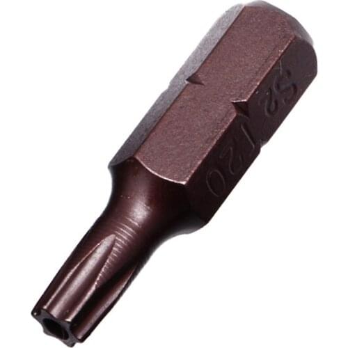 12Pcs T20 1/4" Hex Shank Magnetic Torx Security Screwdriver Bits With Hole 25mm