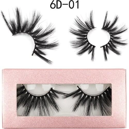 25 mm Lengthened Thick False Eyelashes Handmade Eyelashes 6D Exaggerated Fake Mink Eyelashes Eyelash Extension Products