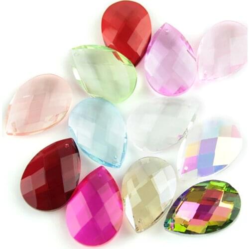 38mm Mix Colored Suncatcher Prism Parts Crystal Chandelier Spare Pendant Crystal Teardrop Chandelier Parts for Wedding Decor