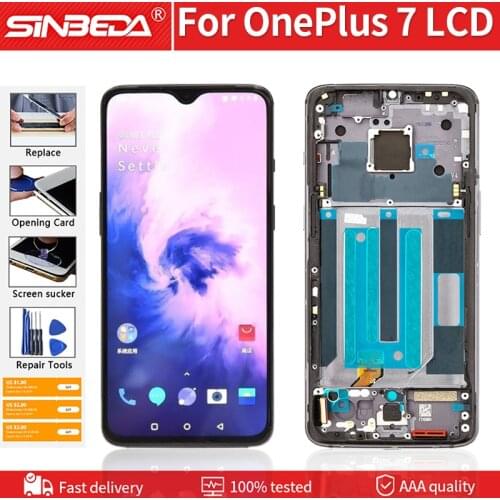 6.41" Original Display For OnePlus 7 1+7 LCD Touch Screen Digitizer Assembly With Frame Replacement Display For Oneplus 7 Screen