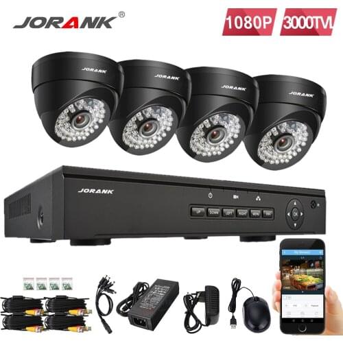 Ahd 4ch dvr 4 pieces 2.0mp 1080p camera security monitoring cctv system dome Auto IR cut night vision Up to 40 mt 2TB HD kit