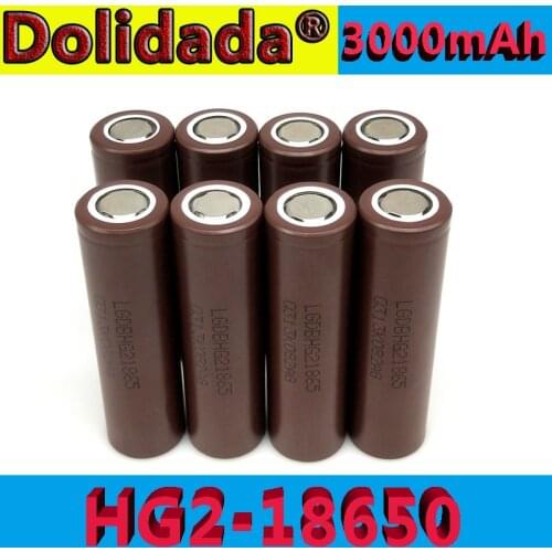 Dolidada HG2 18650 3000mAh battery 18650HG2 3.6V discharge 20A, dedicated For hg2 batteries
