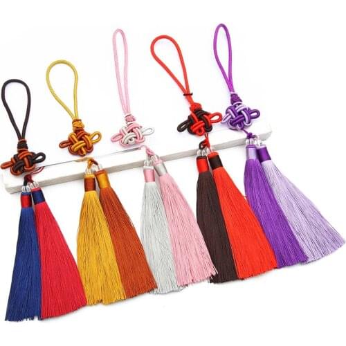 1Set Two-color Polyester Silk Chinese knot Tassels Fringe For Clothes Sewing Curtains Accessories DIY Home Wedding Decoration
