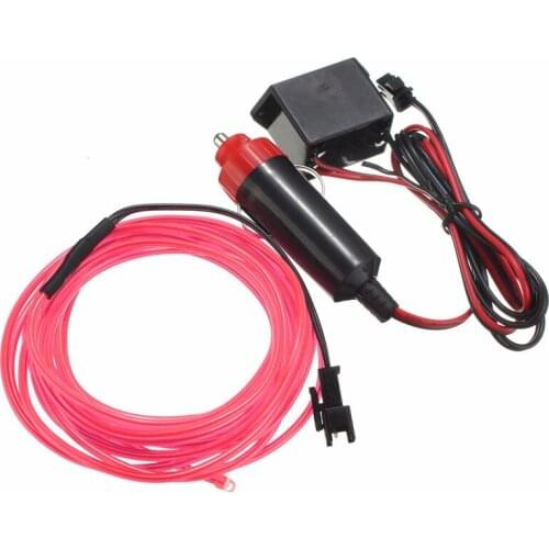 FreeShipping New Arrival 10 Colors Flexible For 3M EL Wire Rope Tube Neon Cold Light Glow Party Car Decoration With 12V Inverter
