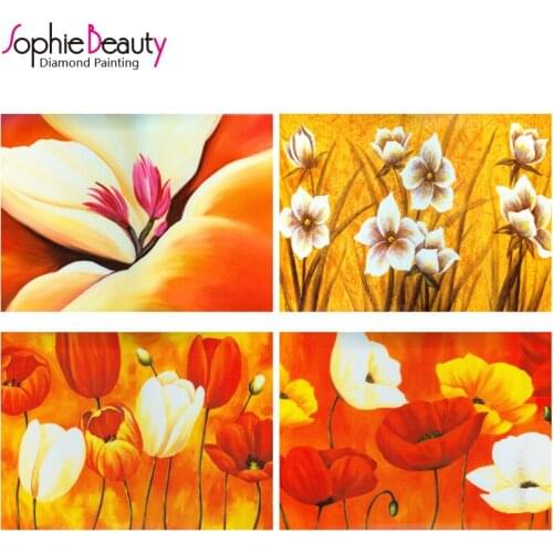 DIY 5D Diamond Mosaic Pink flower 5D Full Diamond Painting Cross Stitch Kits Square Diamonds Embroidery Home Decor