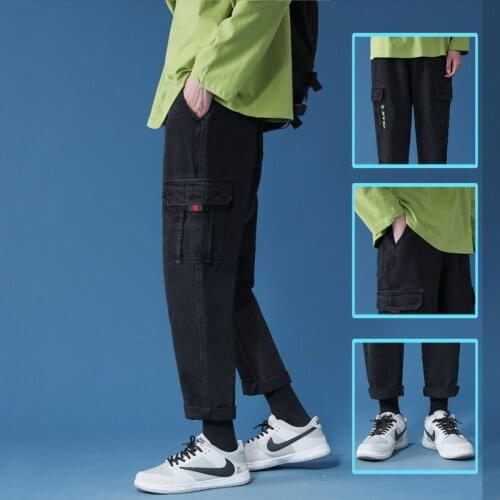 Jeans Baggy Men Blue Wide Pants Motorcycle Party Casual Trousers Street 2020 Denim Men Clothin