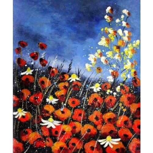 Beautiful Landscape Paintings Red Poppies 451140 Pol Ledent Red Flower Oil Painting for Living Room Wall Pictures No Frame