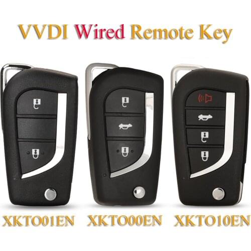 Kutery 2/3/4 Buttons Universal Wired Remote Control Car Key For Xhorse Vvdi Fit Toyota Fob XKTO01EN XKTO10EN XKTO00EN