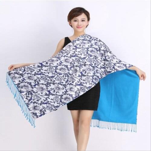Fashion Scarf Women Double-Face Silky Cashmere-like Wrap Shawl Painting Printing Long Shawls Scarf Warm Blanket new arrival